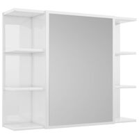 vidaXL Armário casa banho c/ espelho 80x20,5x64cm contraplacado branco