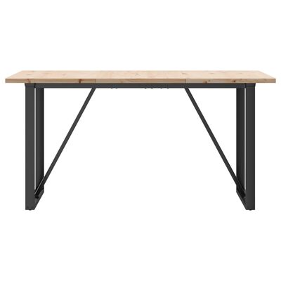 vidaXL Mesa de jantar estrutura em O 160x80x75,5cm pinho/ferro fundido