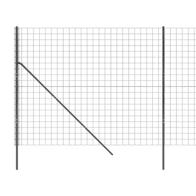 vidaXL Cerca de malha de arame 2,2x25 m aço galvanizado antracite