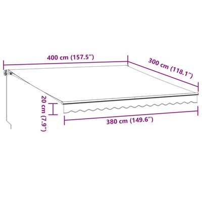 vidaXL Toldo retrátil automático 400x300 cm castanho