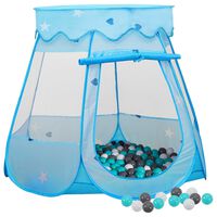 vidaXL Tenda de brincar infantil com 250 bolas 102x102x82 cm azul