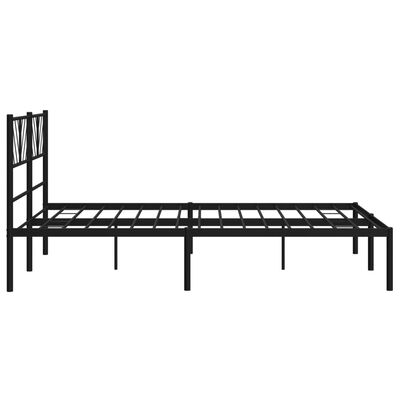 vidaXL Estrutura de cama em metal com cabeceira 150x200 cm preto