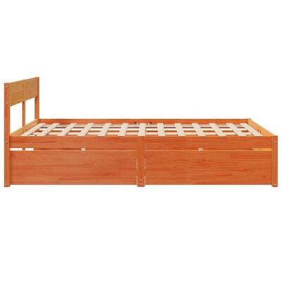 vidaXL Cama sem colchão 160x200 cm madeira pinho maciço castanho-mel