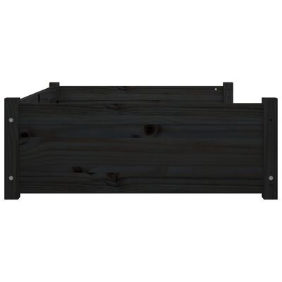 vidaXL Cama para cães 105,5x75,5x28 cm madeira de pinho maciça preto