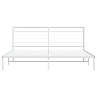 vidaXL Estrutura de cama com cabeceira 183x213 cm metal branco