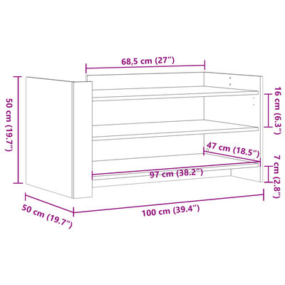 vidaXL Mesa de centro 100x50x50cm derivados de madeira cinza cimento