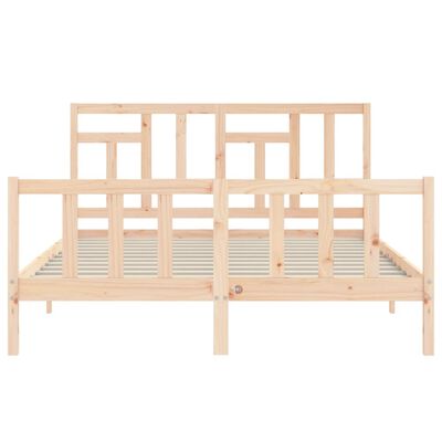vidaXL Estrutura de cama King Size com cabeceira madeira maciça
