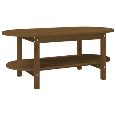 vidaXL Mesa de centro 110x55x45 cm pinho maciço castanho mel