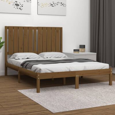 vidaXL Estrutura cama pequena de casal 120x190 cm madeira castanho-mel