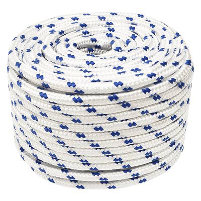 vidaXL Corda de barco 12 mm 100 m polipropileno branco