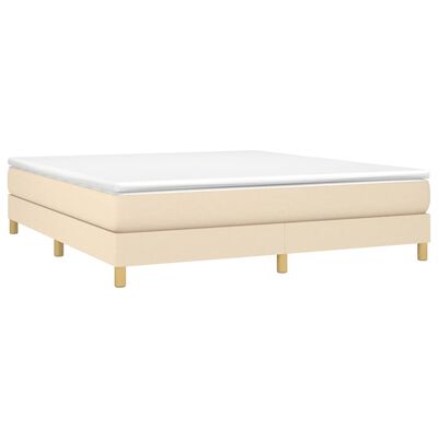 vidaXL Estrutura de cama em tecido cor creme 180x200 cm