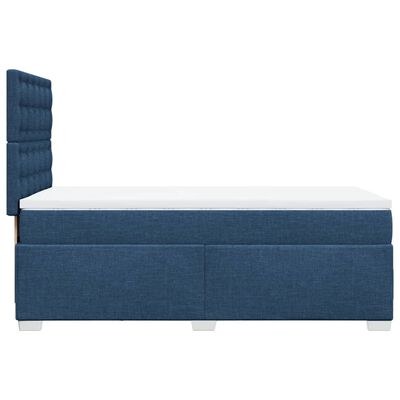 vidaXL Cama com molas/colchão 90x190 cm tecido azul