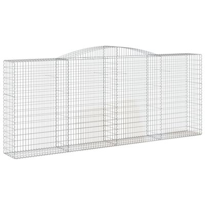 vidaXL Cestos gabião arqueados 4pcs 400x50x160/180cm ferro galvanizado