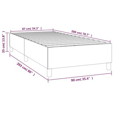 vidaXL Estrutura de cama 90x200 cm tecido cinza-acastanhado