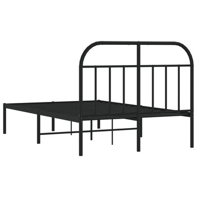 vidaXL Estrutura de cama com cabeceira 120x190 cm metal preto