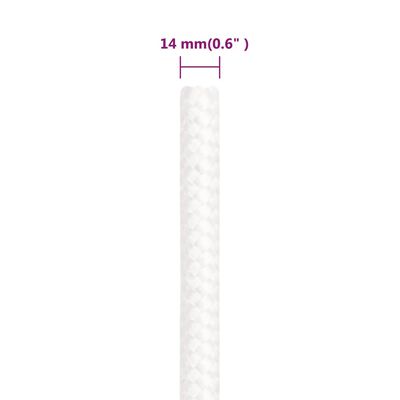 vidaXL Corda de barco 14 mm 25 m polipropileno branco completo