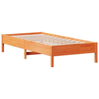 vidaXL Cama sem colchão 100x200 cm pinho maciço castanho-mel