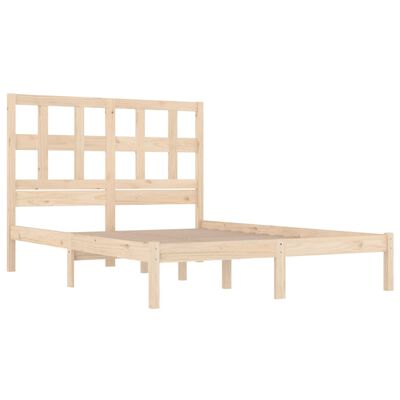 vidaXL Estrutura de cama casal 135x190 cm pinho maciço