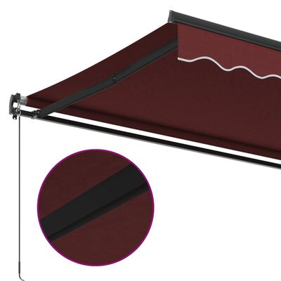 vidaXL Toldo retrátil manual 600x350 cm bordô