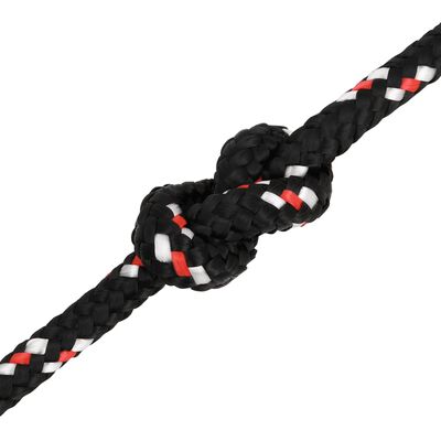 vidaXL Corda de barco 10 mm 500 m polipropileno preto