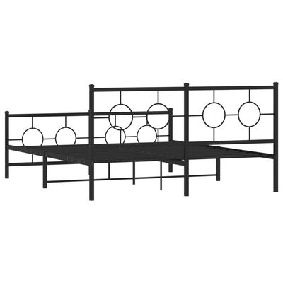 vidaXL Estrutura de cama com cabeceira e pés 150x200 cm metal preto