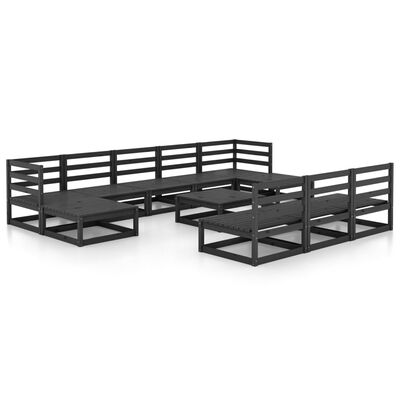 vidaXL 11 pcs conjunto lounge de jardim pinho maciço