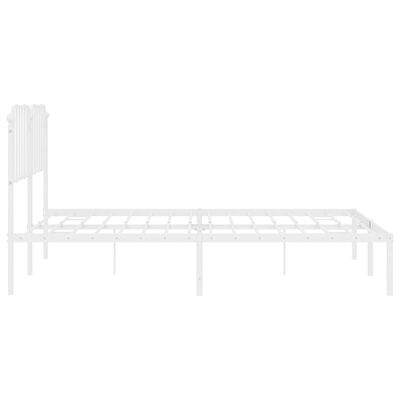 vidaXL Estrutura de cama com cabeceira 180x200 cm metal branco