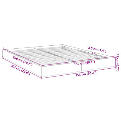 vidaXL Estrutura de cama 150x200 cm derivados de madeira preto