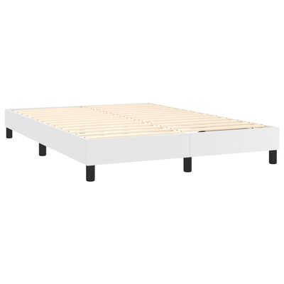 vidaXL Cama com molas/colchão 140x200 cm couro artificial branco