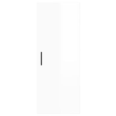 vidaXL Armário alto 34,5x34x180 cm madeira processada branco brilhante