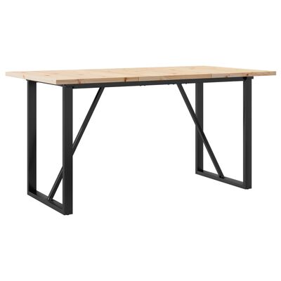 vidaXL Mesa de jantar estrutura em O 160x80x75,5cm pinho/ferro fundido