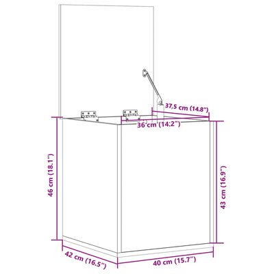 vidaXL Caixa de arrumação 40x42x46 cm derivados de madeira branco