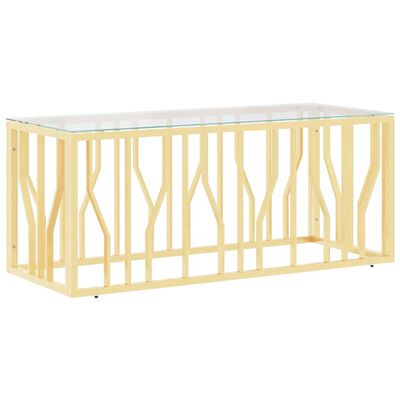 vidaXL Mesa de centro 110x45x45 cm aço inoxidável e vidro