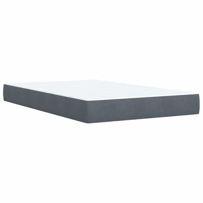 vidaXL Cama boxspring com colchão 120x200 cm veludo cinzento-escuro