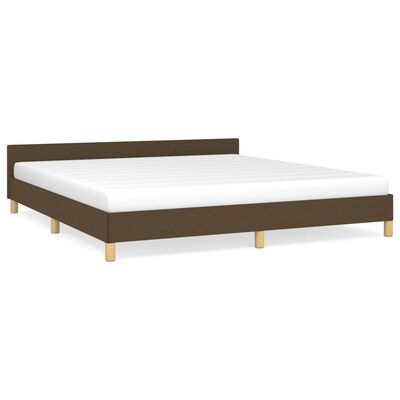 vidaXL Estrutura de cama sem colchão 160x200 cm tecido castanho-escuro