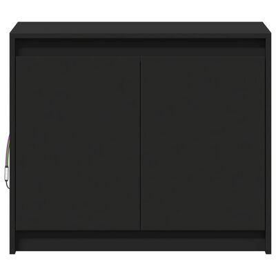 vidaXL Aparador c/ luzes LED 72x34x61 cm derivados de madeira preto