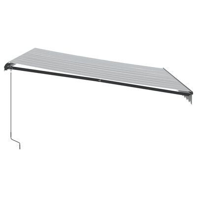 vidaXL Toldo retrátil manual com luzes LEDs 400x300cm antracite/branco