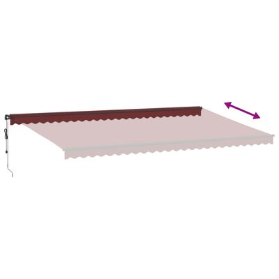 vidaXL Toldo retrátil automático com luzes LED 600x350 cm bordô