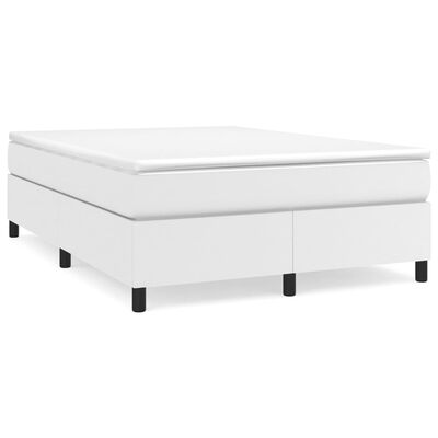 vidaXL Estrutura de cama 140x200 cm couro artificial branco