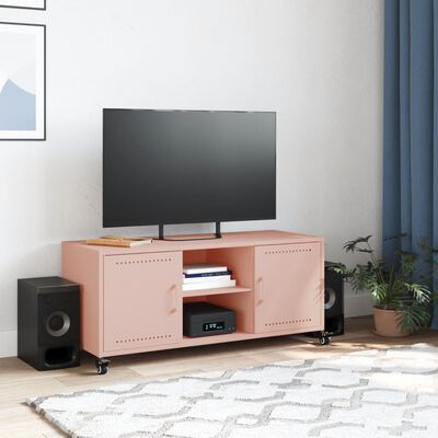 vidaXL Móvel de TV 100,5x39x43,5 cm aço rosa