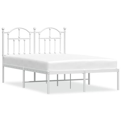 vidaXL Estrutura de cama com cabeceira 120x190 cm metal branco