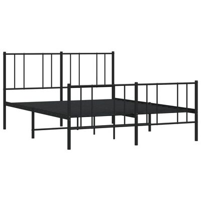 vidaXL Estrutura de cama com cabeceira e pés 120x200 cm metal preto