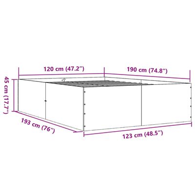 vidaXL Estrutura cama 120x190 cm derivados de madeira carvalho fumado