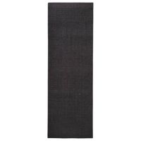 vidaXL Tapete sisal natural 66x200 cm preto