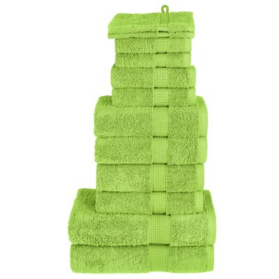 vidaXL 12pcs Conjunto toalhas banho premium SOLUND 600 gsm verde