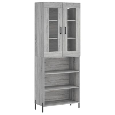 vidaXL Armário alto 69,5x34x180 cm derivados de madeira sonoma cinza