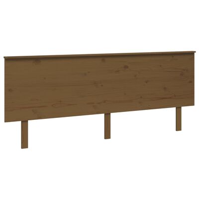 vidaXL Cabeceira de cama 204x6x82,5 cm pinho maciço castanho mel