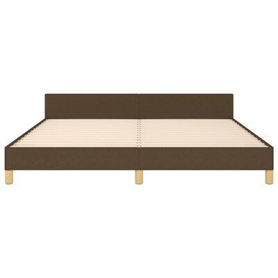 vidaXL Estrutura de cama sem colchão 160x200 cm tecido castanho-escuro