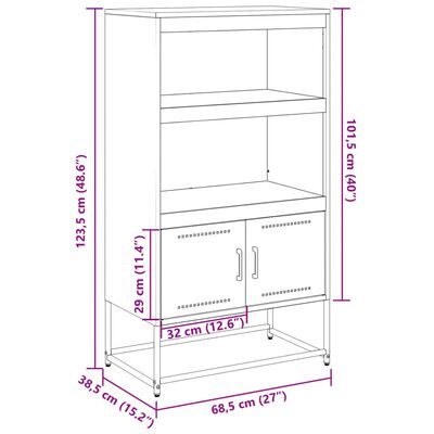 vidaXL Móvel de TV 100,5x39x60,5 cm aço antracite