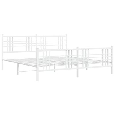 vidaXL Estrutura de cama com cabeceira e pés 200x200 cm metal branco